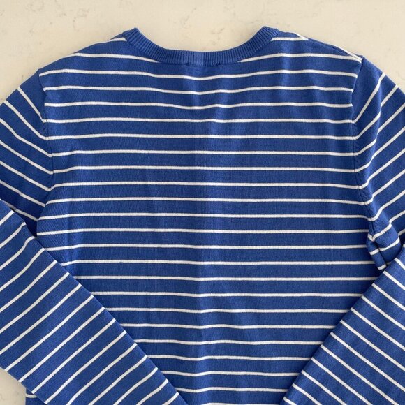 Jones New York LS Striped Viscose Nylon Cardigan Sweater Blue & Wht Sz S NWOT - Picture 6 of 10